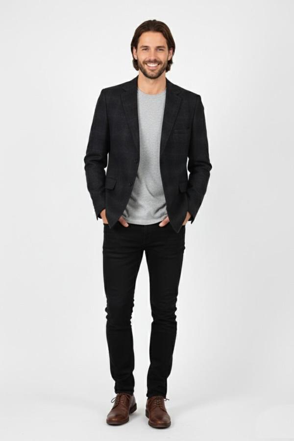 Erkek Kışlık Kumaş Tek Ceket 4 Drop BGL-ST04983 - Image 1