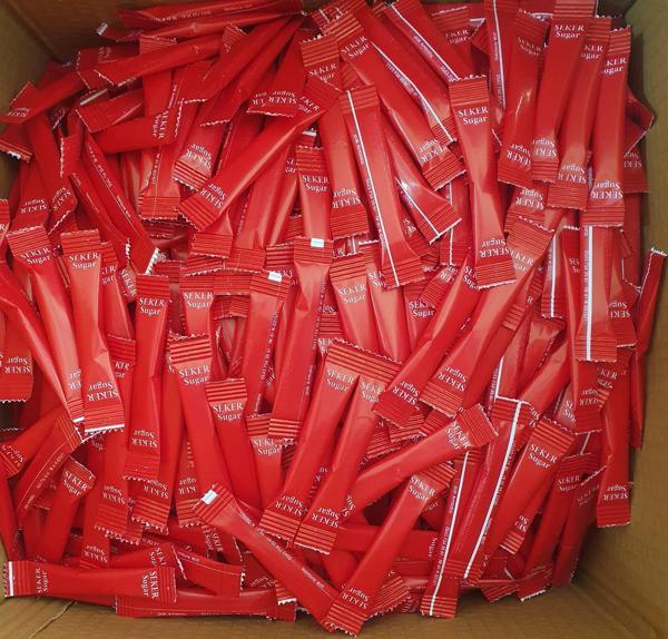 Şeker-Sugar Yazılı Baskılı Stick Şeker 3000 Adet - 9 Kg - Image 1