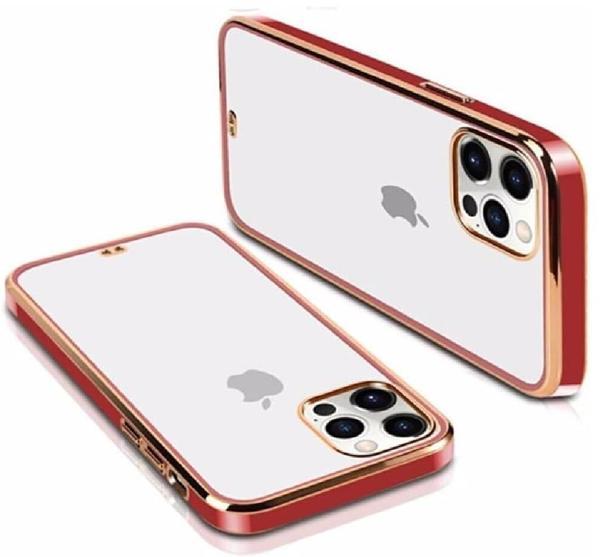 Şeffaf Kılıf iPhone 13 için, Kırmızı Çerçeveli, Ultra İnce Koruyucu Telefon Kapağı - Image 1