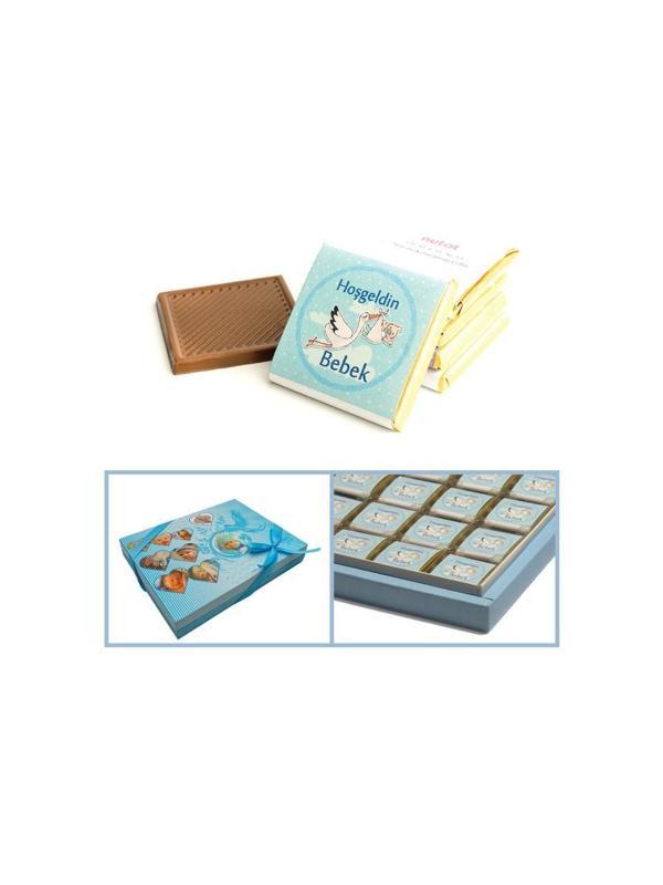 Nutat İsimli Erkek Bebek Cholatte (72 Madlen cholatte + Sunum Kutusu) - Image 1