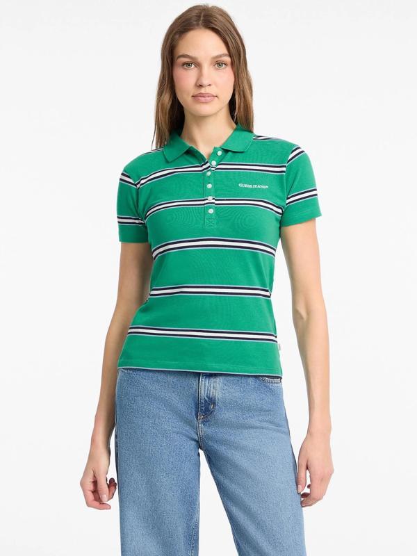 Guess Jeans Kadın Çok Renkli Slim Fit Polo T-Shirt W5YP40KCYR1-S83J - Image 1
