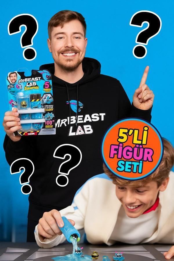MrBeast Lab Swarms Deney Seti 5 Sürpriz Figür İçerir Su Ekle Çalkala Keşfet Koleksiyon Oyuncak 2.5cm - Image 1