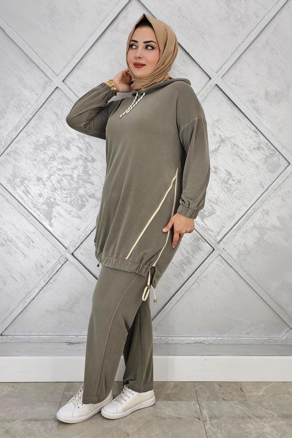 KADIN KAPÜŞONLU KOMBİNLİ TESETTÜR TAKIM - Image 1