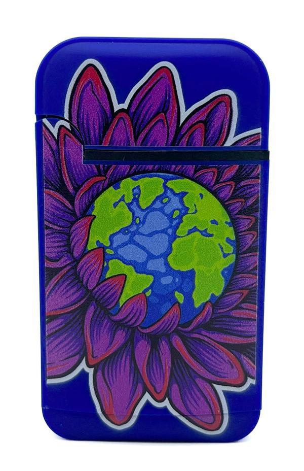 Zengaz Cool Tasarım Jet Alev Çakmak - Flower Earth - Image 1