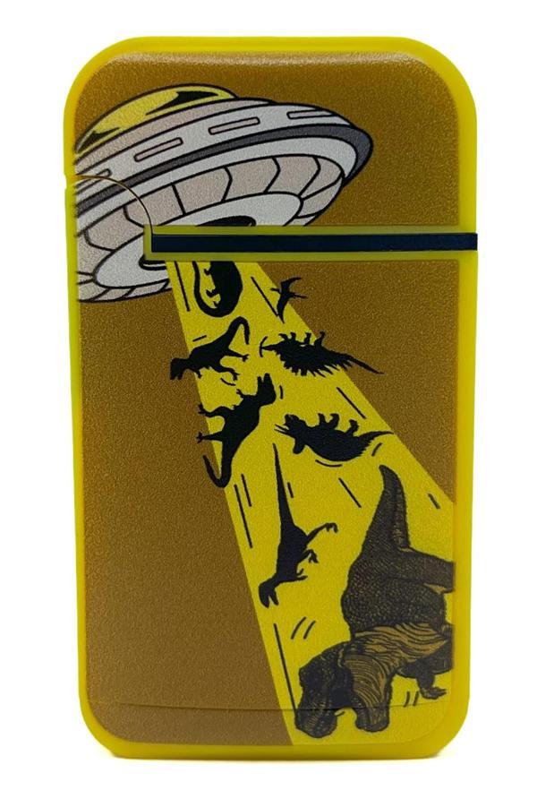 Zengaz Cool Tasarım Jet Alev Çakmak - Ufo Dino Abducting - Image 1