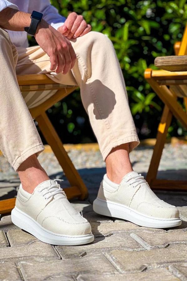 BİÇOMİ KB-042  Kuback Bağcıklı Beyaz Günlük Erkek Ayakkabı - Image 1