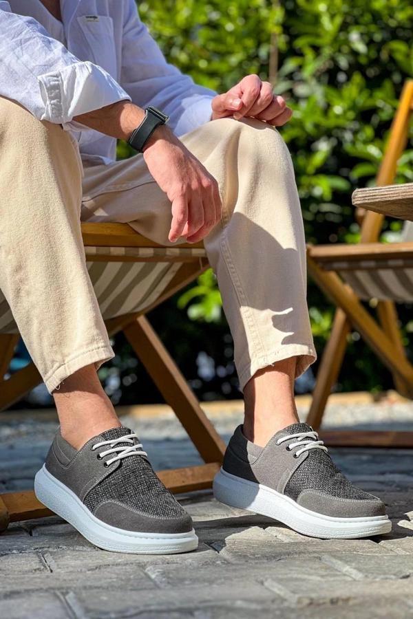 BİÇOMİ KB-042  Kuback Bağcıklı Gri Günlük Erkek Ayakkabı - Image 1