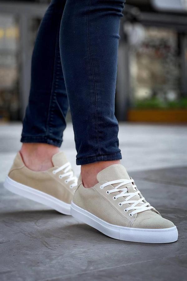 BİÇOMİ KB-122   Kuback Bej Süet Yüksek Taban Bağcıklı Günlük Erkek Ayakkabı - Image 1