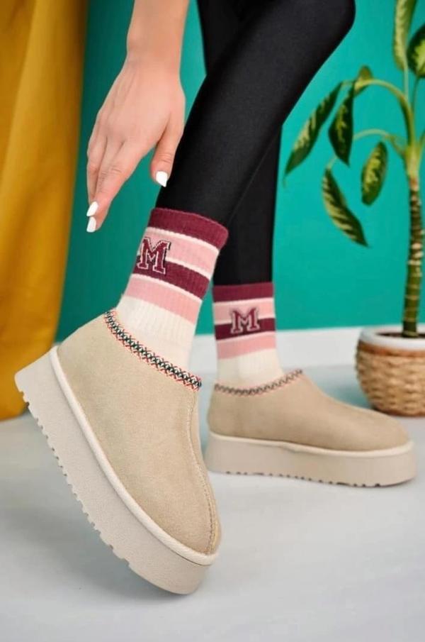 BİÇOMİ Foyk Bej Süet Bot - Image 1