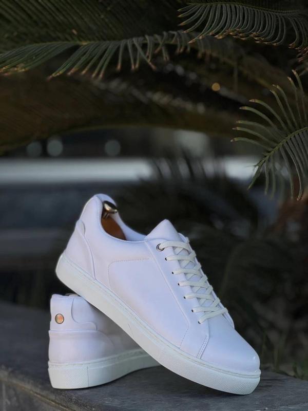 BİÇOMİ KB-BX1  Kuback Beyaz Cilt Yüksek Beyaz Taban Günlük Erkek Ayakkabı - Image 1