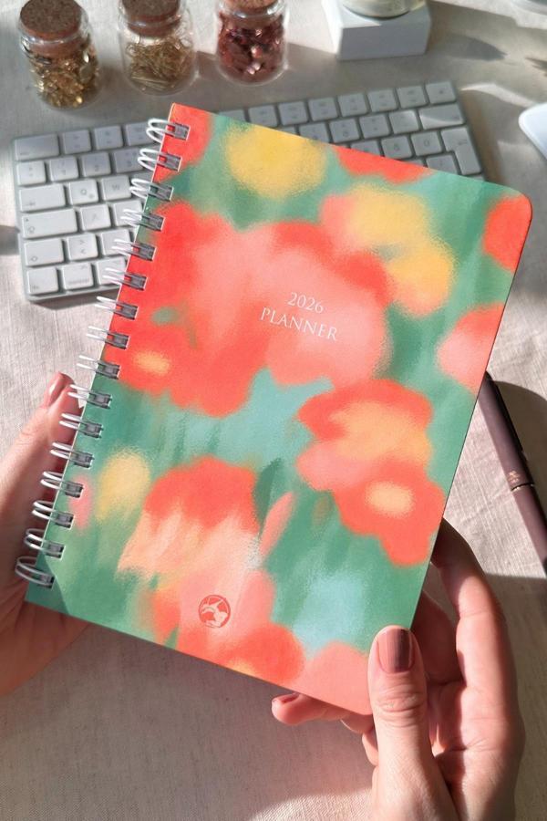 2026 Haftalık Ajanda Spiralli A5 12 Aylık Bloom - Image 1