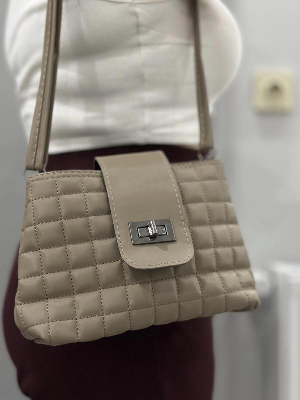 BİÇOMİ Kapaklı kapitone vizon cilt çanta - Image 1