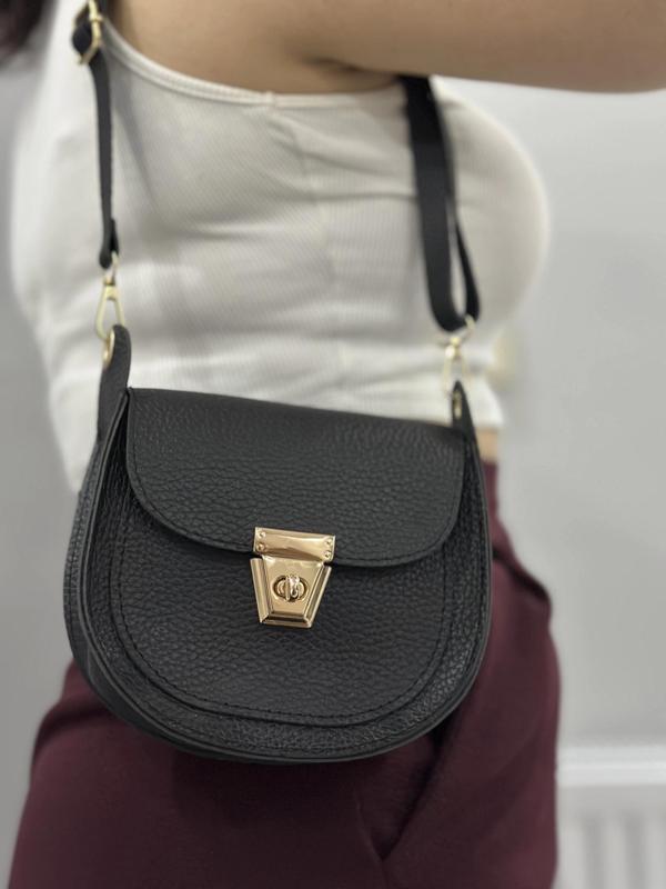 BİÇOMİ Klasik kapaklı siyah cilt çanta - Image 1