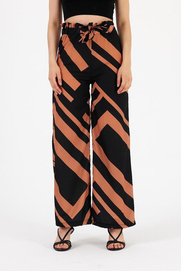 Desenli Polyester Pantolon - Image 1