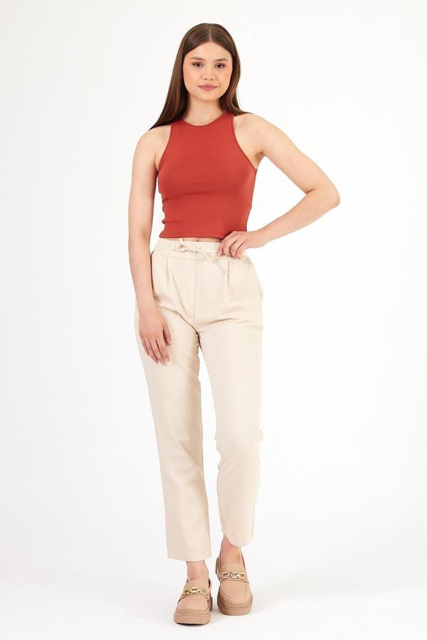 Beli Güpürlü Keten Pantolon - Image 1