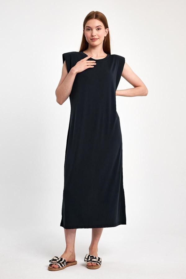 Omzu Vatkalı Modal Elbise - Image 1