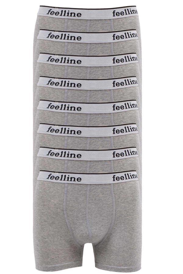 biçomi 8 adet Feelline Gri Pamuklu Doğal Likralı Erkek Boxer - Image 1