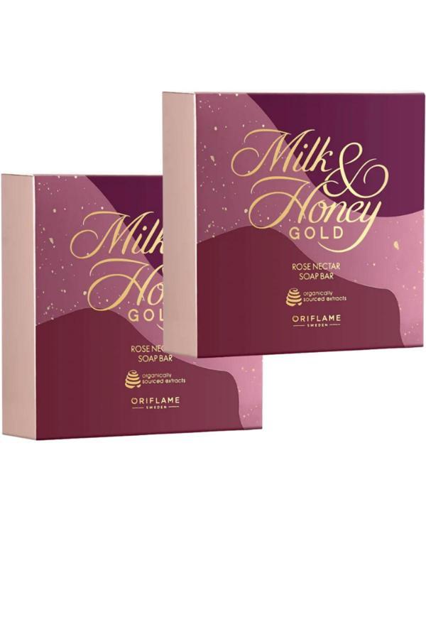 Oriflame Milk & Honey Gold Gül Suyu Kokulu Sabun 2 Adet 42868 - Image 1