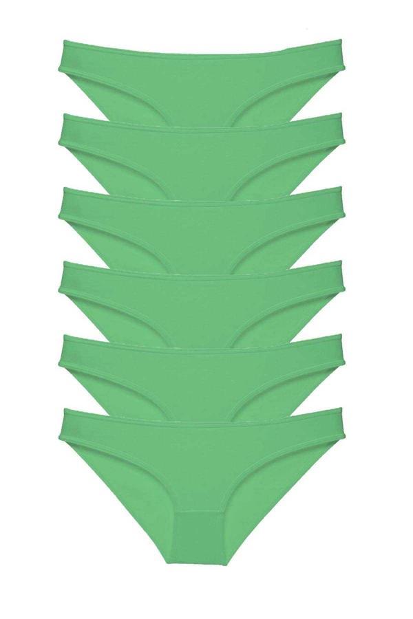 biçomi 6 adet Süper Eko Set Likralı Kadın Slip Külot Yeşil - Image 1