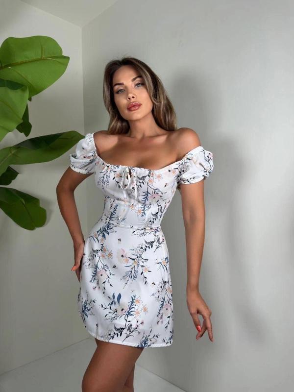 BİÇOMİ Baskılı mini jessica elbise - Image 1