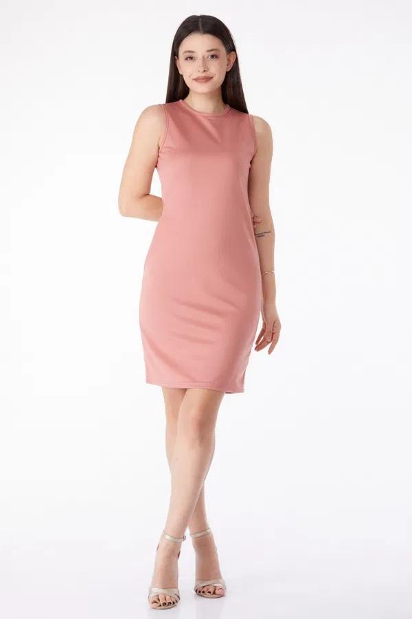 BİÇOMİ Bisiklet Yaka Kadın Mini Elbise - Image 1