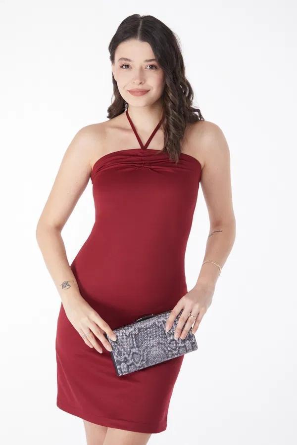 BİÇOMİ Bağcık detaylı abiye elbise - Image 1