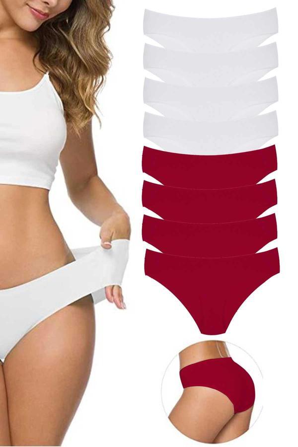 biçomi 8 Adet Kadın Dikişsiz Lazer Kesim Esnek İz yapmayan Külot S5 - Image 1