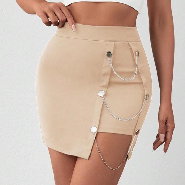 BİÇOMİ Zincirli mini etek s241008 - Image 1