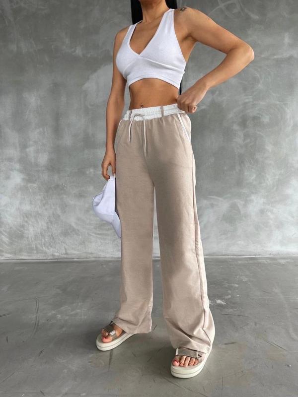 BİÇOMİ Garnili bol paça pantolon - Image 1