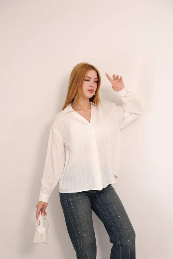 BİÇOMİ Kendinden çizgili london gömlek - Image 1