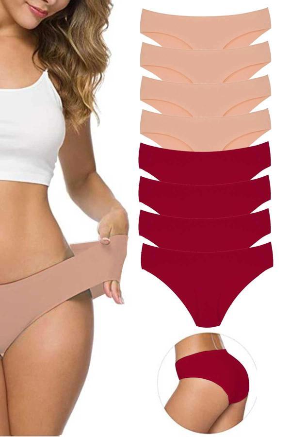 biçomi 8 Adet Kadın Dikişsiz Lazer Kesim Esnek İz yapmayan Külot S6 - Image 1