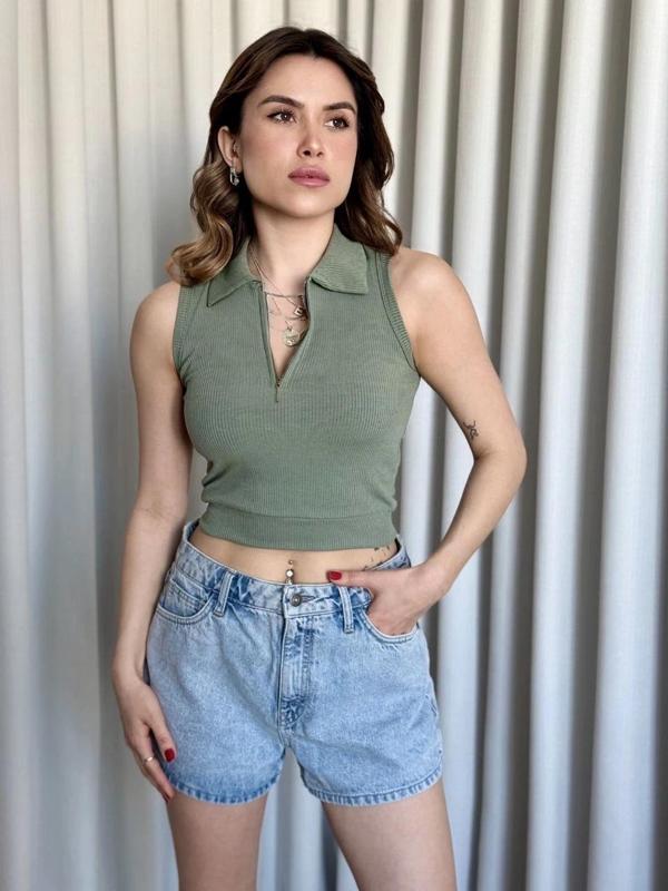 BİÇOMİ Kısa fermuarlı crop - Image 1