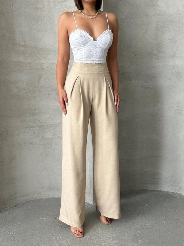 BİÇOMİ Pileli keten pantolon s255046 - Image 1