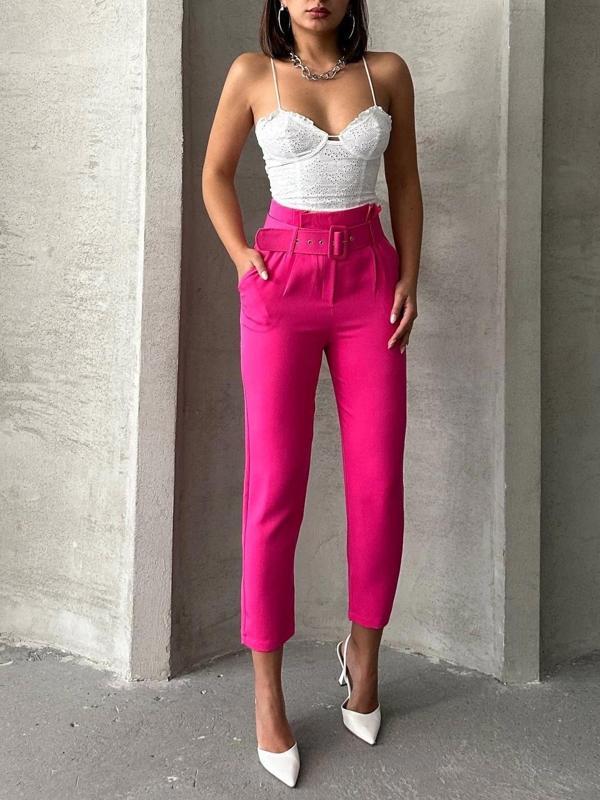 BİÇOMİ Kemerli havuç pantolon - Image 1