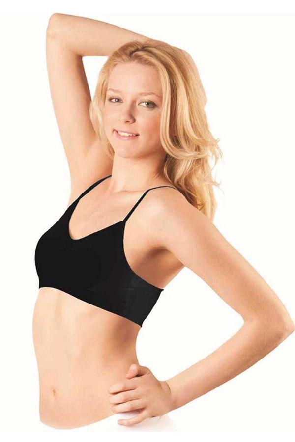 biçomi Elite Life Kadın İp Askılı Destekli Büstiyer Siyah Sütyen 770 - Image 1