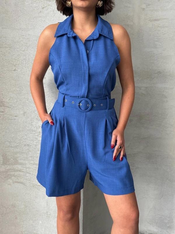 BİÇOMİ Yakalı şort tulum - Image 1