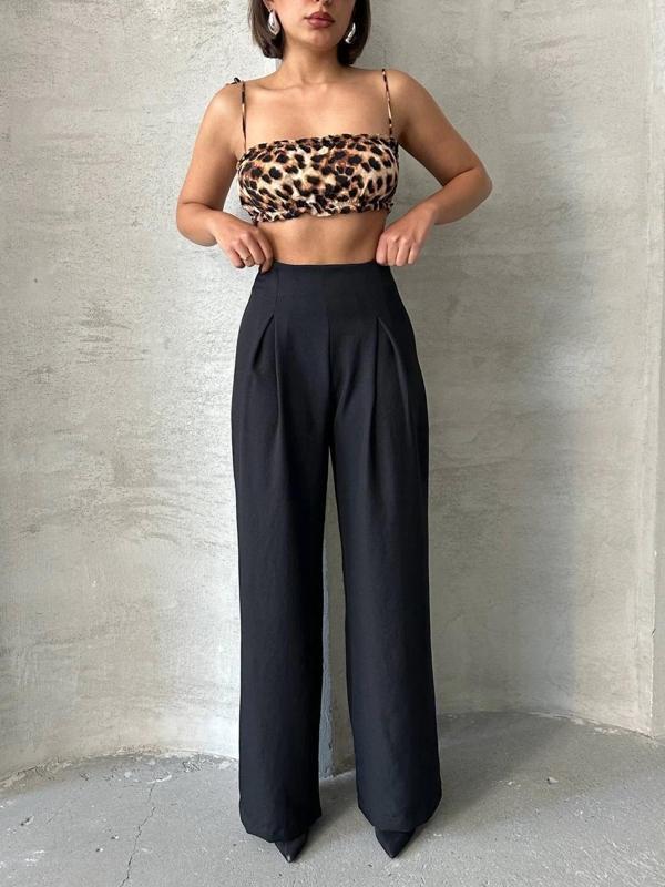 BİÇOMİ Pileli keten pantolon s255046 - Image 1