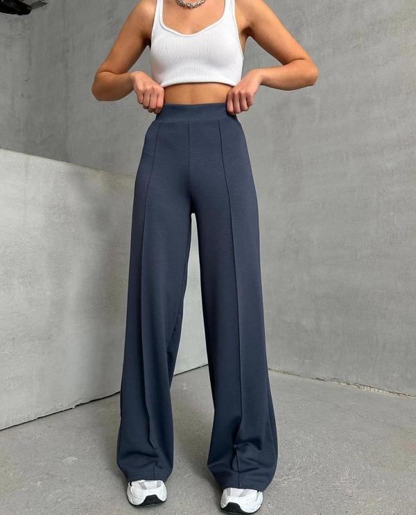 BİÇOMİ önü çımalı pantolon füme - Image 1