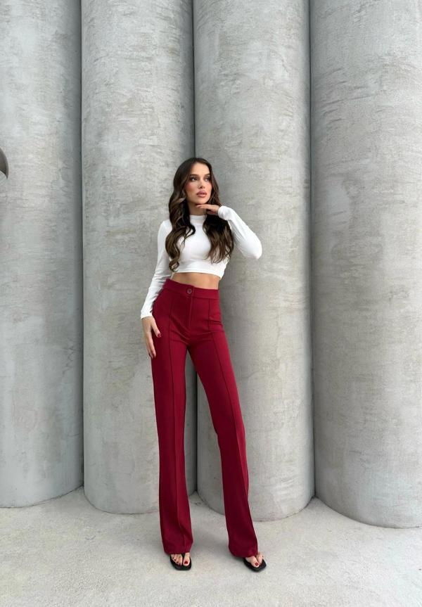 BİÇOMİ Önü cumalı ithal krep pantolon - Image 1