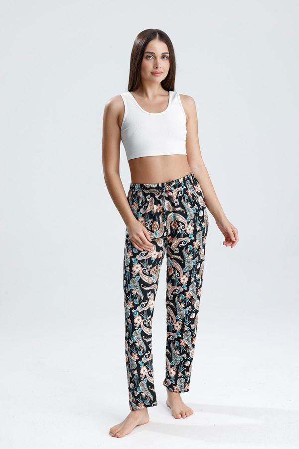 Kadın Şal Desenli Uzun Pijama Pantolon  - Image 1