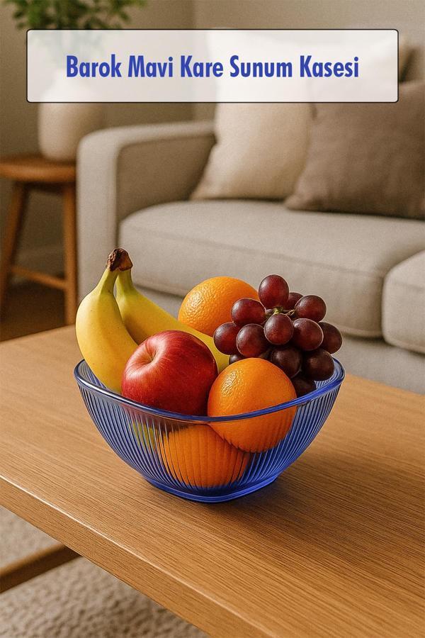 Barok Mavi Orta Boy Kare Kase & Sunum Kasesi - 1,5 Lt - Image 1