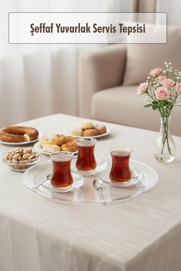 Şeffaf Yuvarlak Servis Tepsisi 33 cm - Image 1