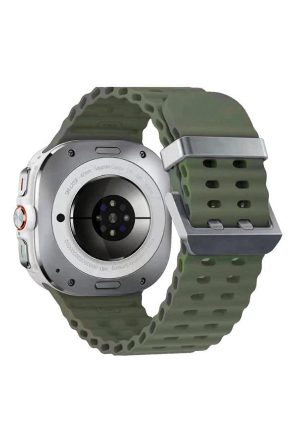 Watch 7 Ultra KR417 Rug Silikon Kordon - Koyu Yeşil-(5796) - Image 1