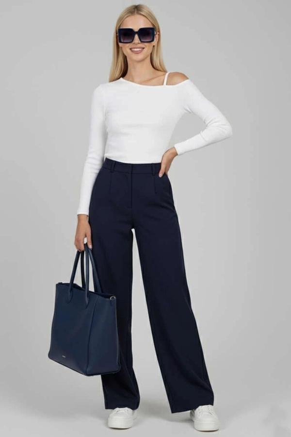 BİÇOMİ Tek Omuz İpli Bluz Beyaz T4328 - Image 1