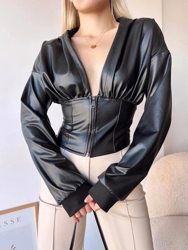 BİÇOMİ Kapşonlu yarım fermuarlı ceket siyah h24116 - Image 1