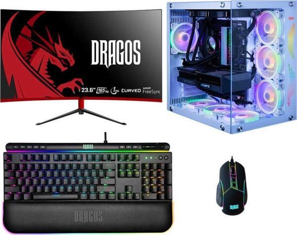 Dragos DRx6163 i7 13700F 16GB 1TB M.2 NVMe SSD 8GB RTX4060 23.6 İnç 165Hz Curved Oyuncu Bilgisayarı - Image 1