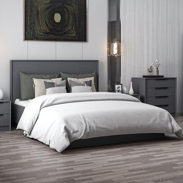 Kale Luxe 160x200 Baza Başlık Seti - Antrasit - Image 1