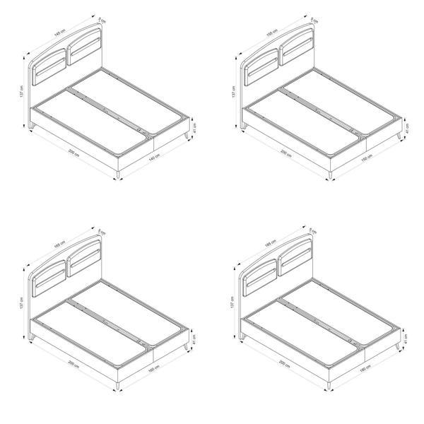 Retro Baza Başlık - Kumtaşı Ayak-Coco03 -Yastık Coco08 150x200 - Image 1