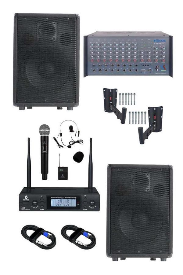 Lastvoice Elit Plus Paket-2 Profesyonel Ses Sistemi Mikser Amfi Hoparlör Mikrofon - Image 1