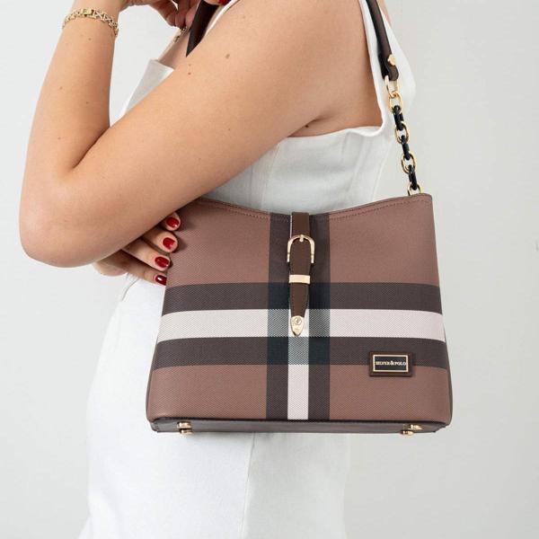 Silver & Polo Kadın Omuz Çantası 974-47810 SILVER POLO MK85 Koyu Kahve-Mat Kahve - Image 1